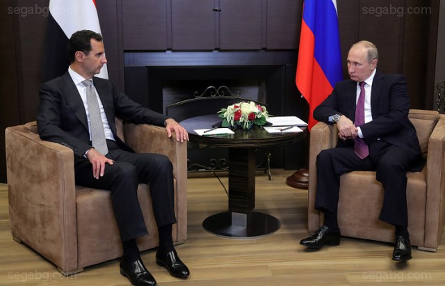 Снимка ТАССПрезидентът на Русия и сирийският лидер Башар Асад са