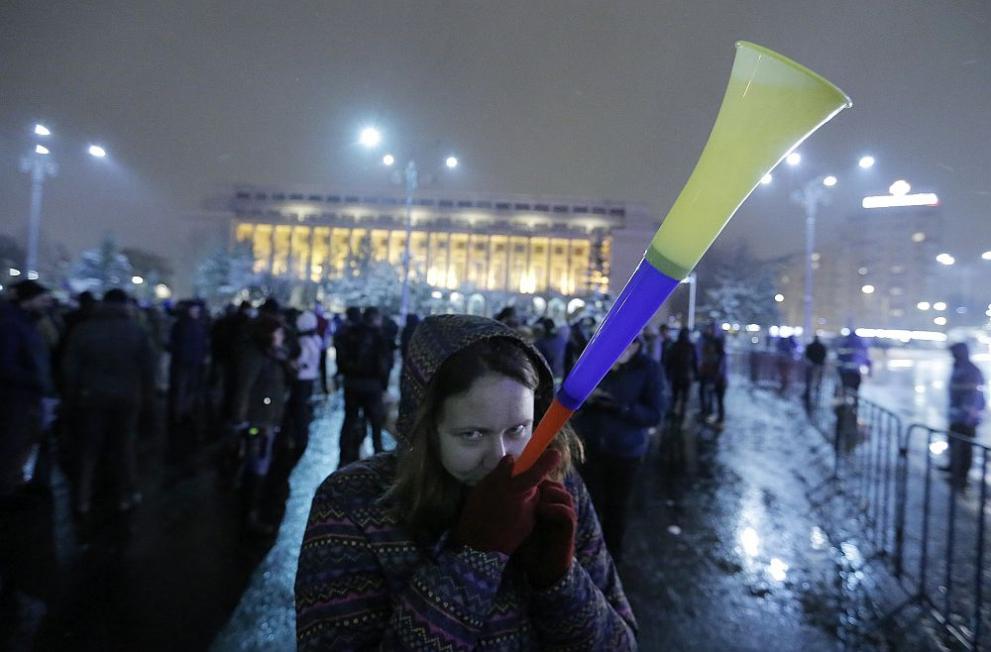 Снимка БГНЕСХиляди протестираха снощи в Букурещ и други румънски градове