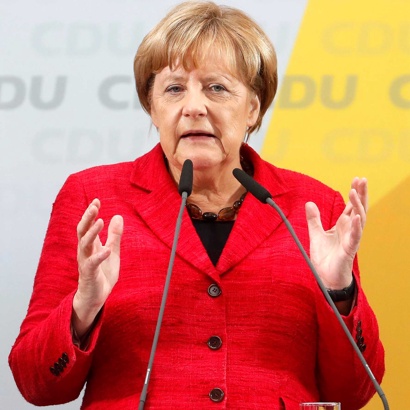 На снимката Ангела Меркел Протекционизмът не е отговор за световните икономически