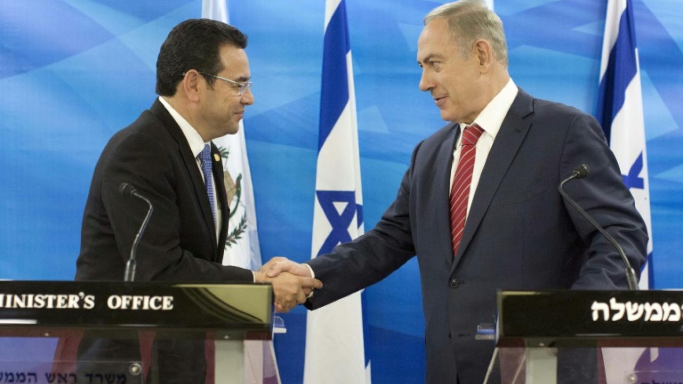 Гватемалският президент Джими Моралес и израелският премиер Бенямин Нетаняху Снимка