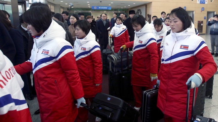 Снимка БГНЕССевернокорейските хокеистки които ще формират единен корейски отбор по
