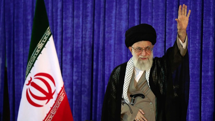 На снимката Али ХаменейАнтиправителствените протести които се разразиха в Иран