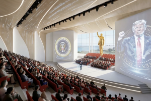 Президентската библиотека на Тръмп ще включва самолет и златна статуя