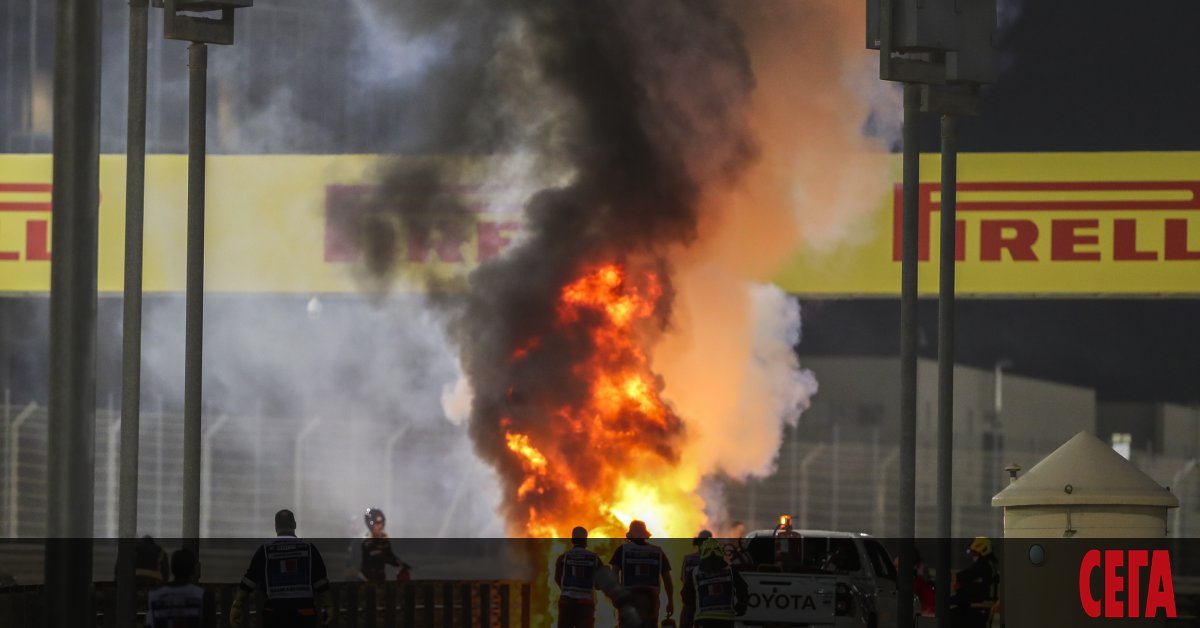 Пилотът от Формула 1 Ромен Грожан, който пострада при тежък инцидент по