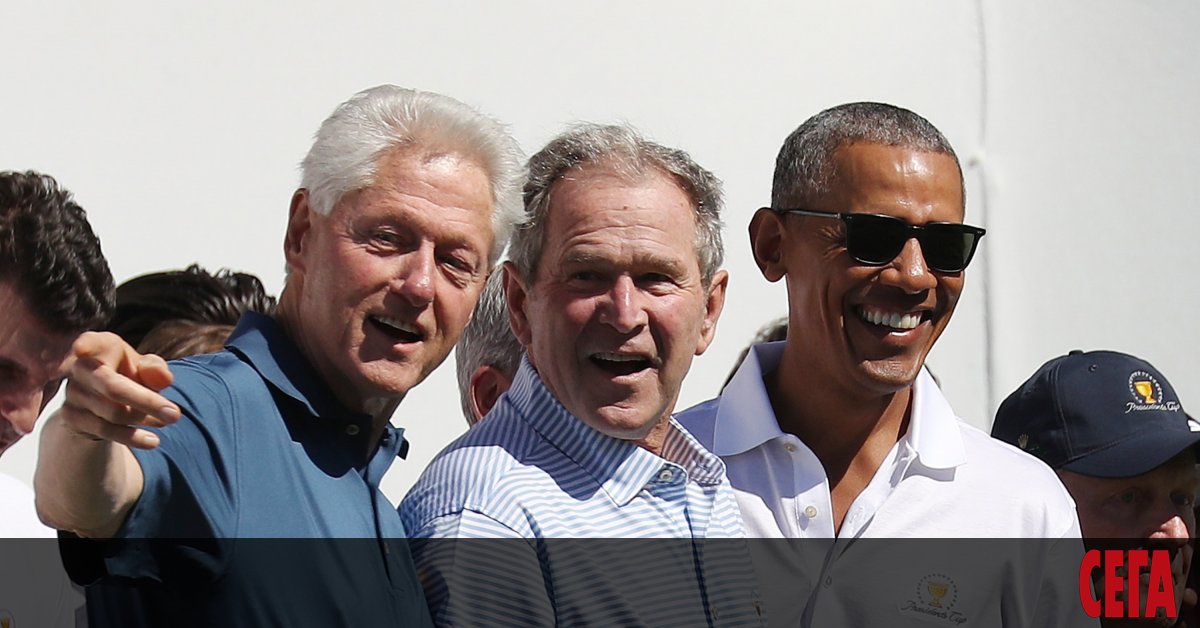 Бившите президенти на САЩ Барак Обама, Джордж Буш и Бил