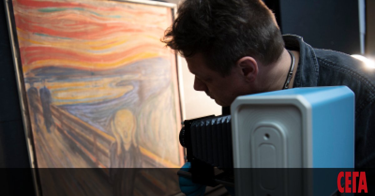 Норвежкият художник експресионист Едвард Мунк рисува Викът“ през 1893 г.,