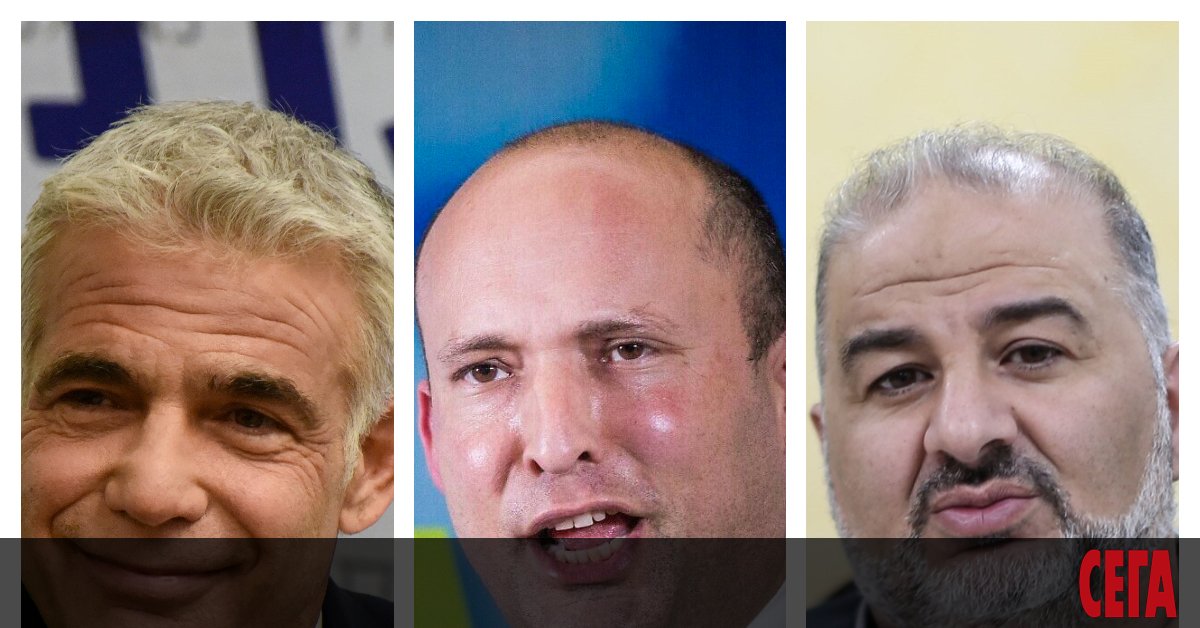 Лидерът на Ямина Нафтали Бенет, ръководителят на Йеш Атид Яир