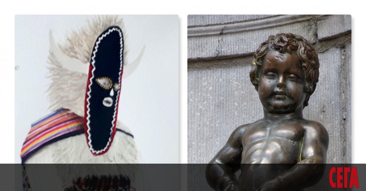 Световноизвестният символ на Брюксел - Манекен Пис облече кукерски костюм,