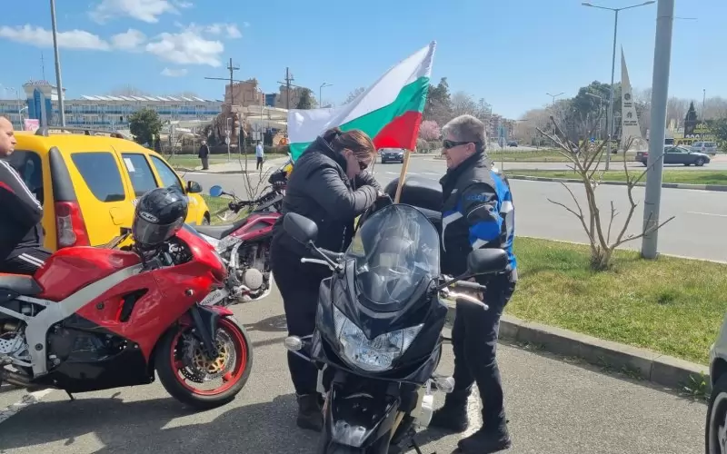 Момент от протеста в Несебър.