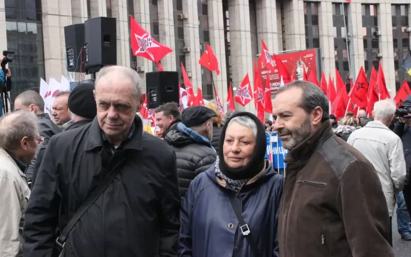 Людмила Улицка на митинг в Москва през 2018 г.
