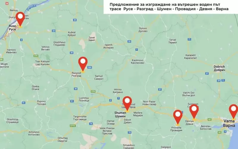 Евентуалният маршрут на канала.