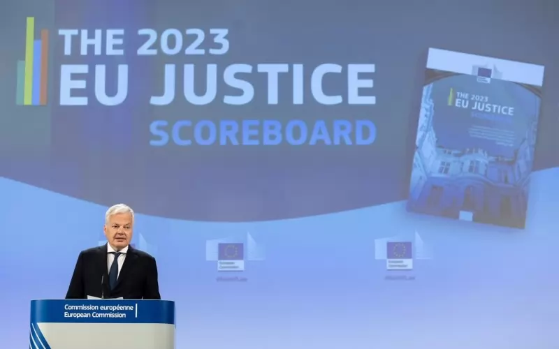 Информационното табло за 2023 г. бе представено от комисаря за правосъдието Дидие Рейнедрс (Белгия)