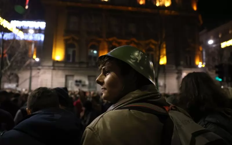 Момент от вълненията в Белград.