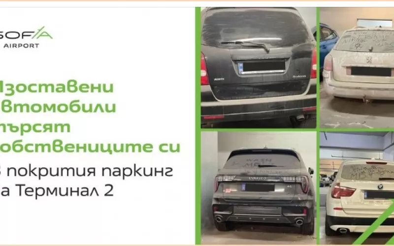 На паркинга има доста изоставени коли.  