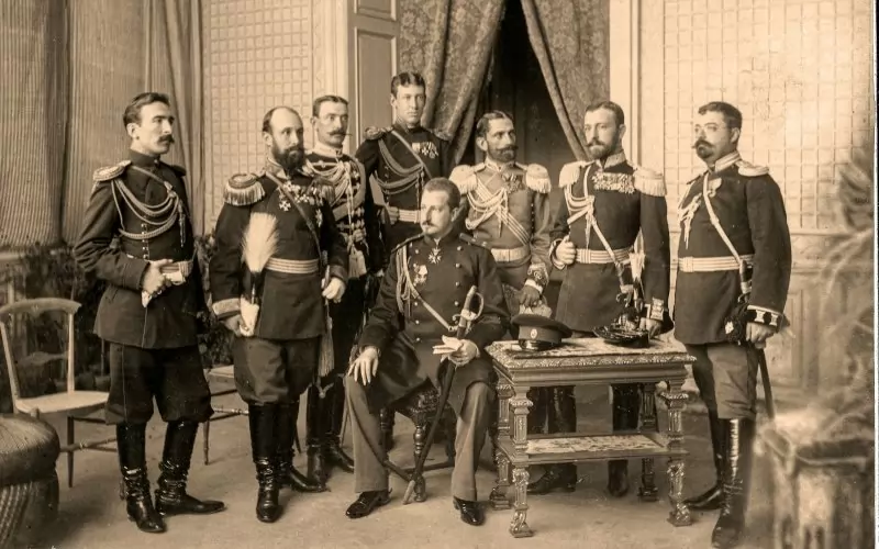 Военната свита на княз Фердинанд, 1888.