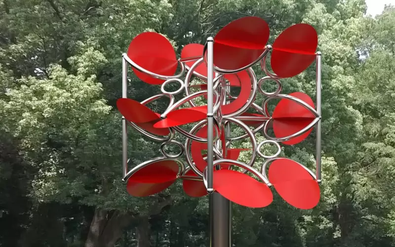 "Кубично дърво", 2020-2025, кинетичен модел, месинг и алуминий.