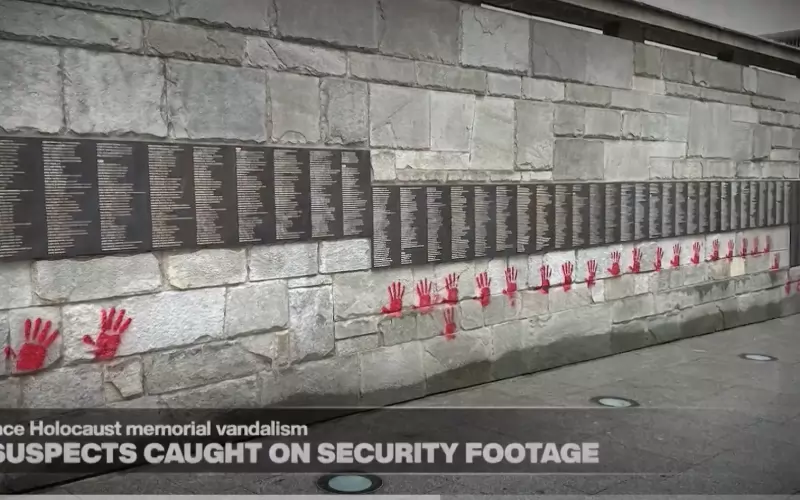 Кадър от видео на френски медии, показващо вандализма.