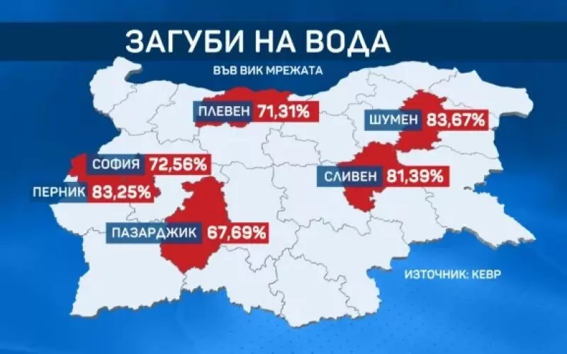 На картата се виждат областите с рекорди в прахосването на вода. 