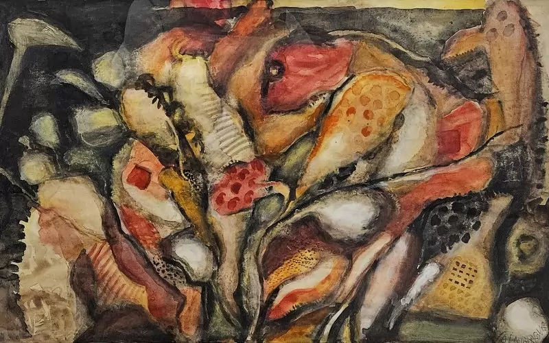 Олга Вълнарова, "Животът в Париж", акварел.