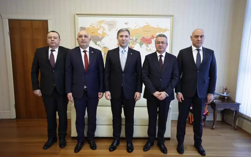 Делегацията на ДПС със зам.-шефа на ПСР Зафер Съракая (в средата).