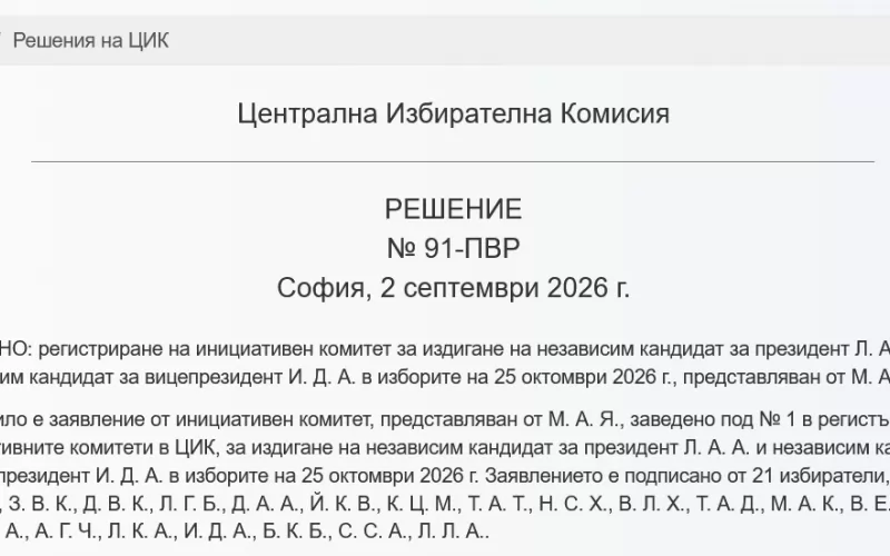 Така изглежда решението на ЦИК.