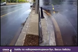 Прясно ремонтиран столичен булевард потъна в локви