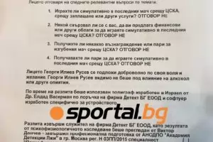 "ЦСКА-София" ще бъде разследван за уговорен мач (документи)