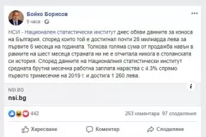 Борисов: България никога не е имала износ за 28 млрд.лв. за първите 6 месеца