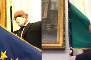 Италиански депутат свали знамето на ЕС заради малката помощ