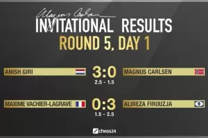 Аутсайдер нанесе първа загуба на Карлсен в турнира му (ПАРТИЯ)