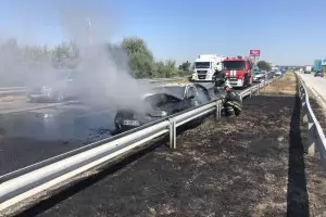 Катастрофа предизвика 5-километрова тапа на АМ "Тракия"