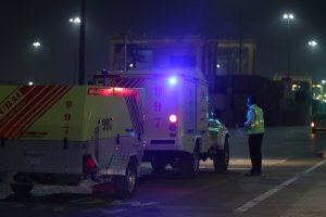 Търговски кораб на най натовареното пристанище в Близкия изток Джебел Али