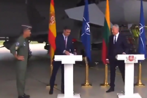 Испанският премиер Педро Санчес и президентът на Литва Гитанас Науседа