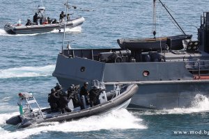 С 16 бойни и спомагателни кораби и катери 3 вертолета