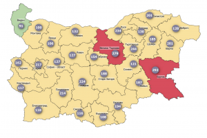 България вече е почти изцяло в жълто а две области