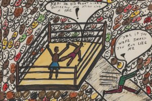 Между схватките на ринга Най великия обичал да рисува Рядка колекция