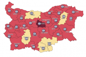 В девет области ситуацията с COVID 19 бързо се влошава показва
