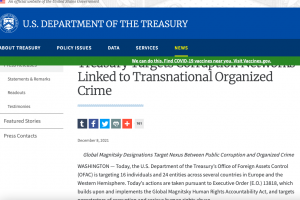 Съединените щати наложиха санкции по Глобалния закон Магнитски на 16 физически лица