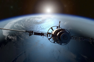 Две светещи точки в нощното небе които обикалят земното кълбо на