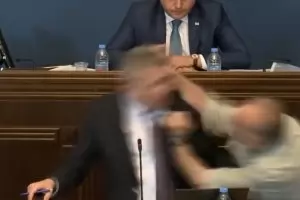 Грузински депутати се сбиха заради закона за чуждестранните агенти