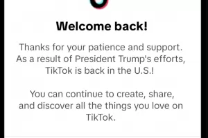 TikTok възобнови работа в САЩ
