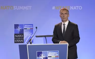  Генералният секретар на НАТО Йенс Столтенберг даде пресконференция след края на инфарктната среща на върха.