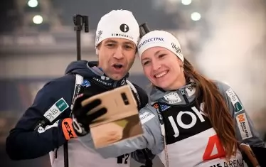 Оле Ейнар Бьорндален и Даря Домрачова