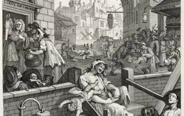  Гравьорът художник Хогарт нарисувал "Биър лейн" и "Джин стрийт" в Лондон.