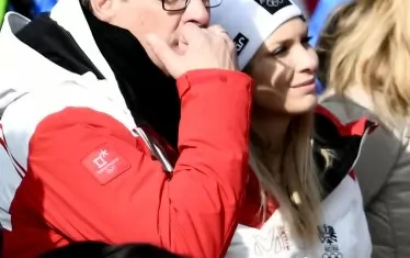 Австрийският вицеканцлер Хайнц-Кристиан Щрахе и съпругата му Филипа на зимната олимпиада в Южна Корея през февруари 2018 г.
