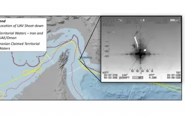 Американският безпилотен самолет нарушил иранското въздушно пространство и затова бил свален, е официалната позиция на Техеран. САЩ обаче настояват, че машината е била над международните води. 