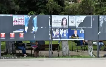 Предизборни плакати в с. Борован.