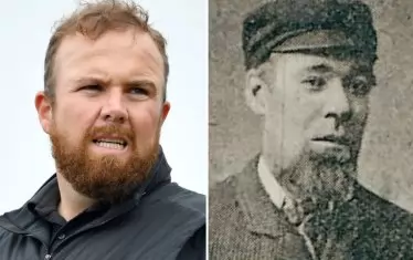 Шейн Лаури (вляво) и Боб Фъргюсън (вдясно) - последният и предишният брадат шампион на "Бритиш Оупън".