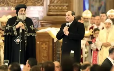  Президентът на Египет Ас Сиси лично присъства на освещаването на православния храм.