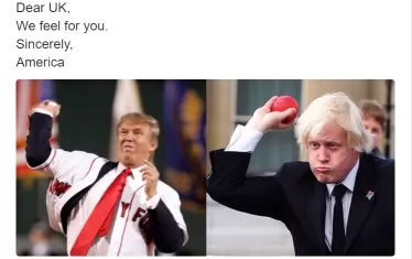 Скъпо Обединено кралство, 
съчувстваме ти. 
Искрено твоя: Америка
